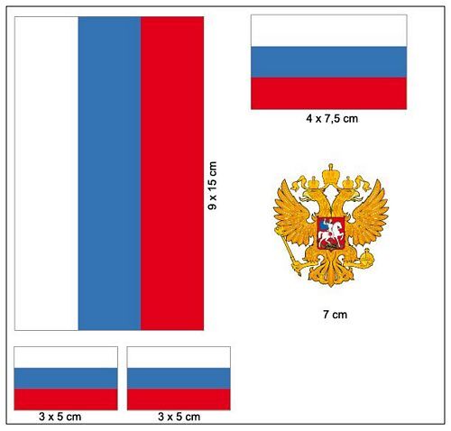 Aufkleber set russland fahne - aufkleber,