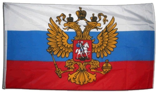 Russland mit wappen hissflagge - russland,